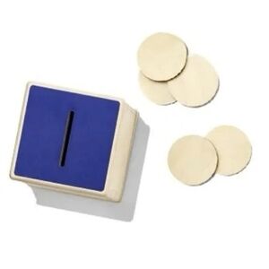 Lovevery Wooden Coin Bank Drop Box With 6 Coins